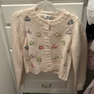 Never Worn sea “zuri” floral cardigan